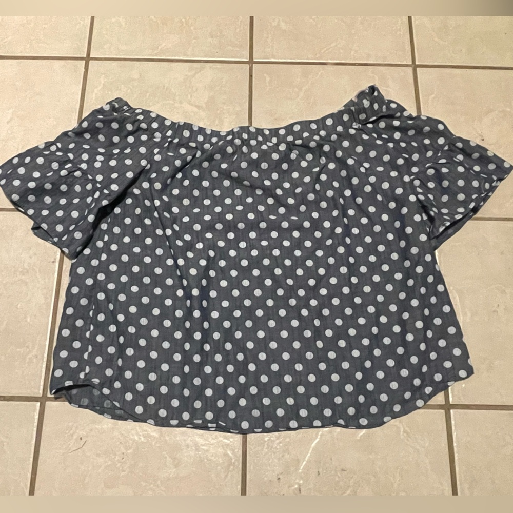 Moa Moa‎ Y2K Women’s Blue/White Polka Dot  Blouse Size 3X